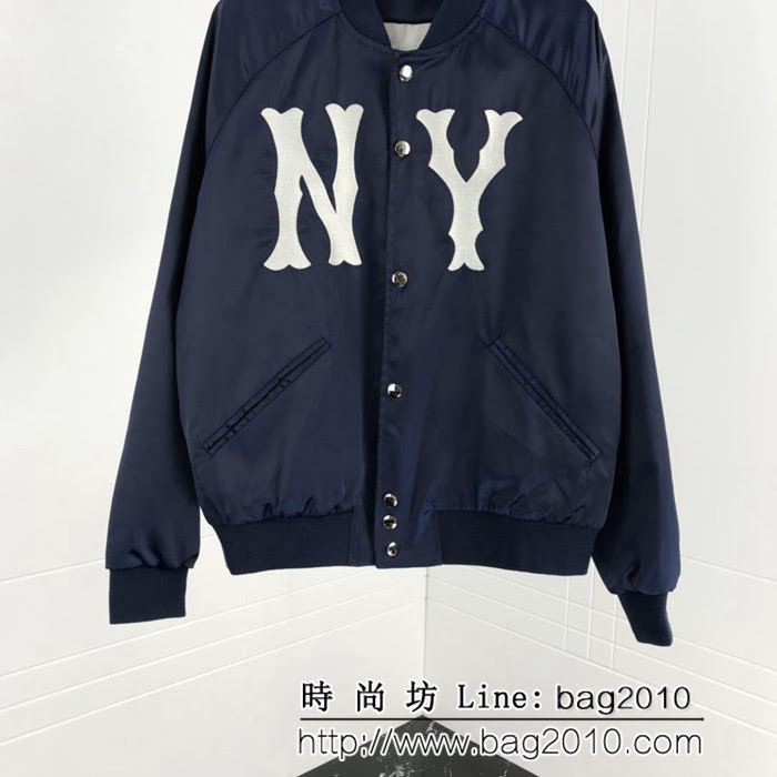 GUCCI古馳 18ss秋冬新款 NY Yankees棒球聯盟系列 絲綢男款套裝 ydi1632